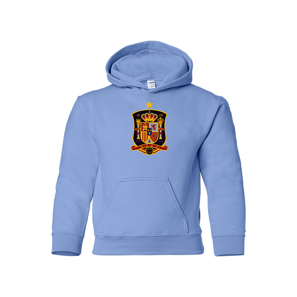 Youth Kids Spain National Soccer Team Pullover Hoodie