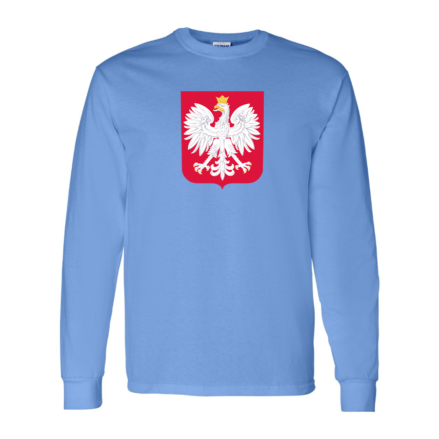 Men's Poland National Soccer Team Long Sleeve T-Shirt