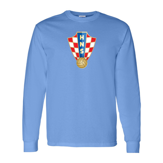 Men's Croatia National Soccer Team Long Sleeve T-Shirt