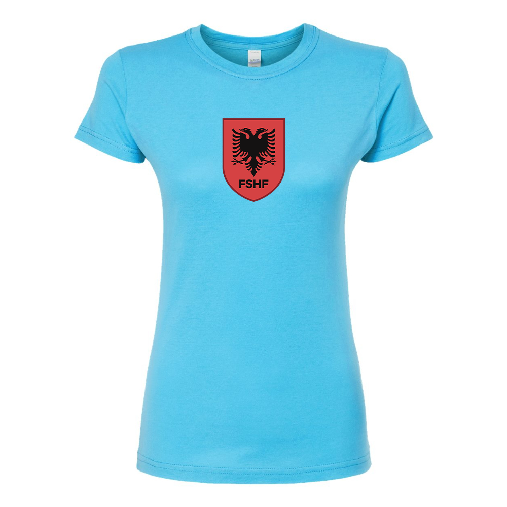 Women's Albania National Soccer Team Round Neck T-Shirt