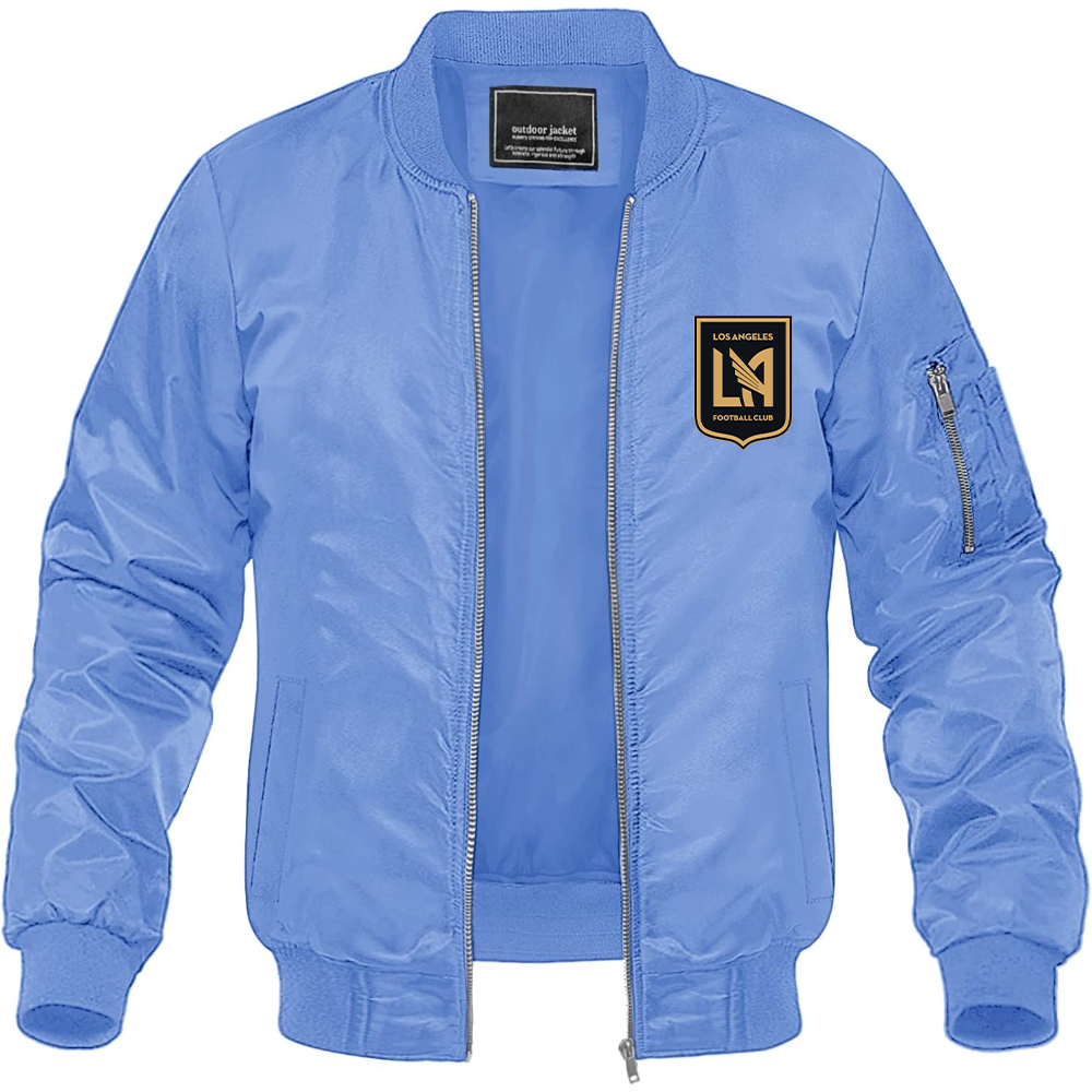 Men's LAFC Los Angeles Football Club Lightweight Bomber Jacket Windbreaker Softshell Varsity Jacket Coat