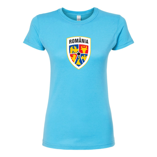 Women's Romania National Soccer Team Round Neck T-Shirt