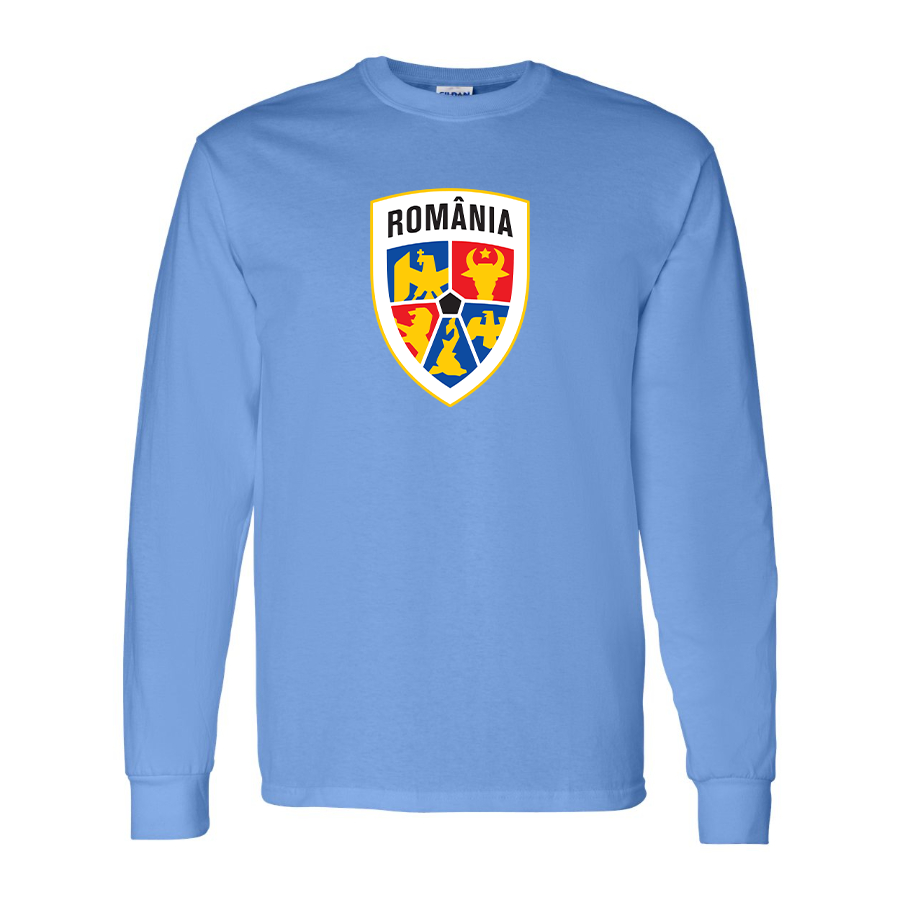 Men's Romania National Soccer Team Long Sleeve T-Shirt