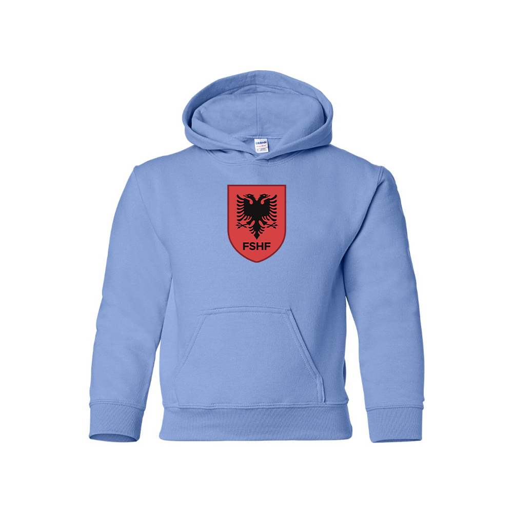 Youth Kids Albania National Soccer Team Pullover Hoodie