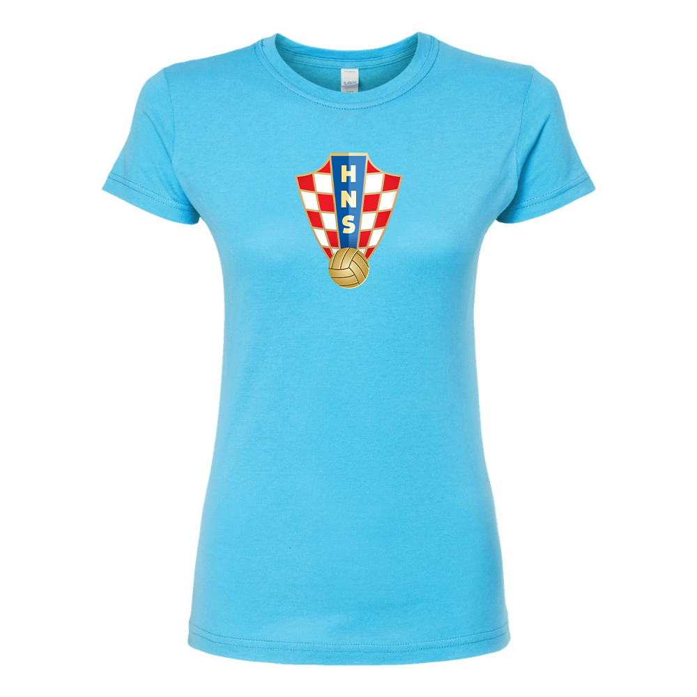 Women's Croatia National Soccer Team Round Neck T-Shirt