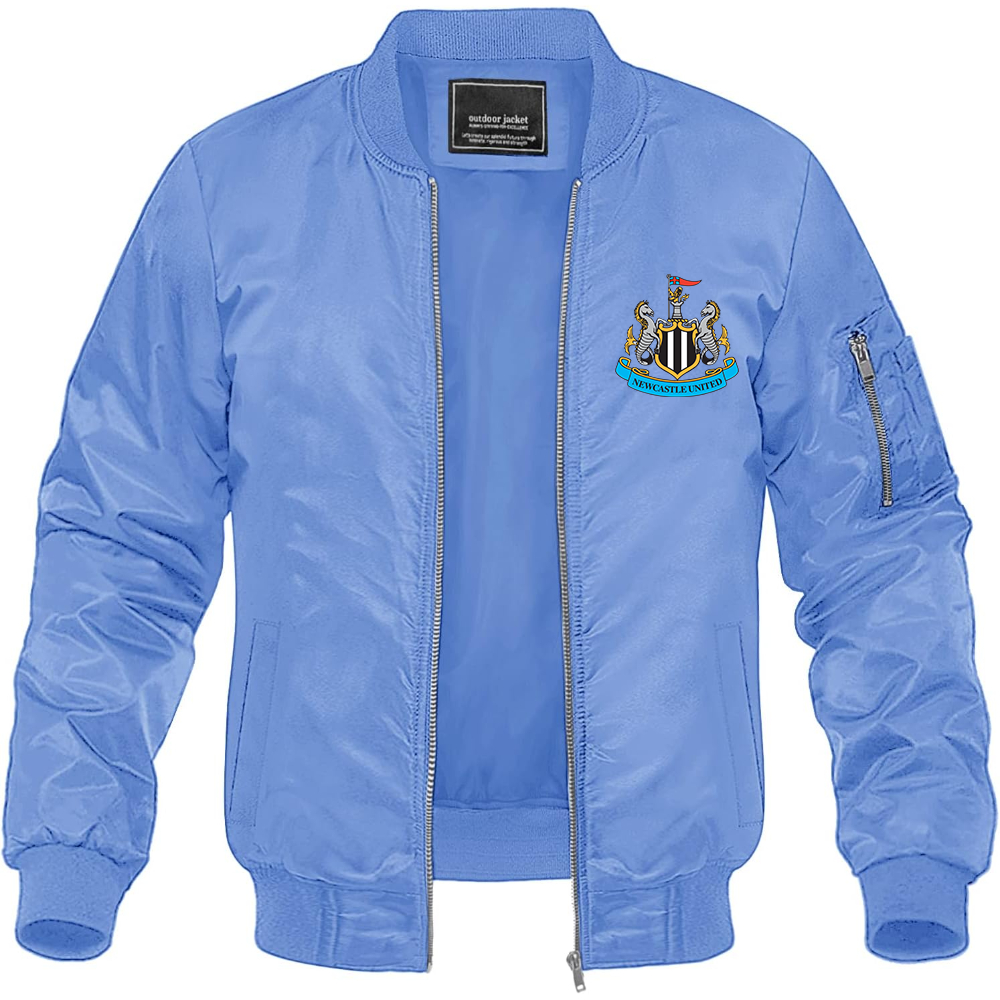 Men's Newcastle United FC Lightweight Bomber Jacket Windbreaker Softshell Varsity Jacket Coat