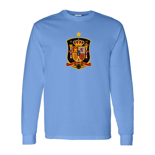 Youth Kids Spain National Soccer Team Long Sleeve T-Shirt