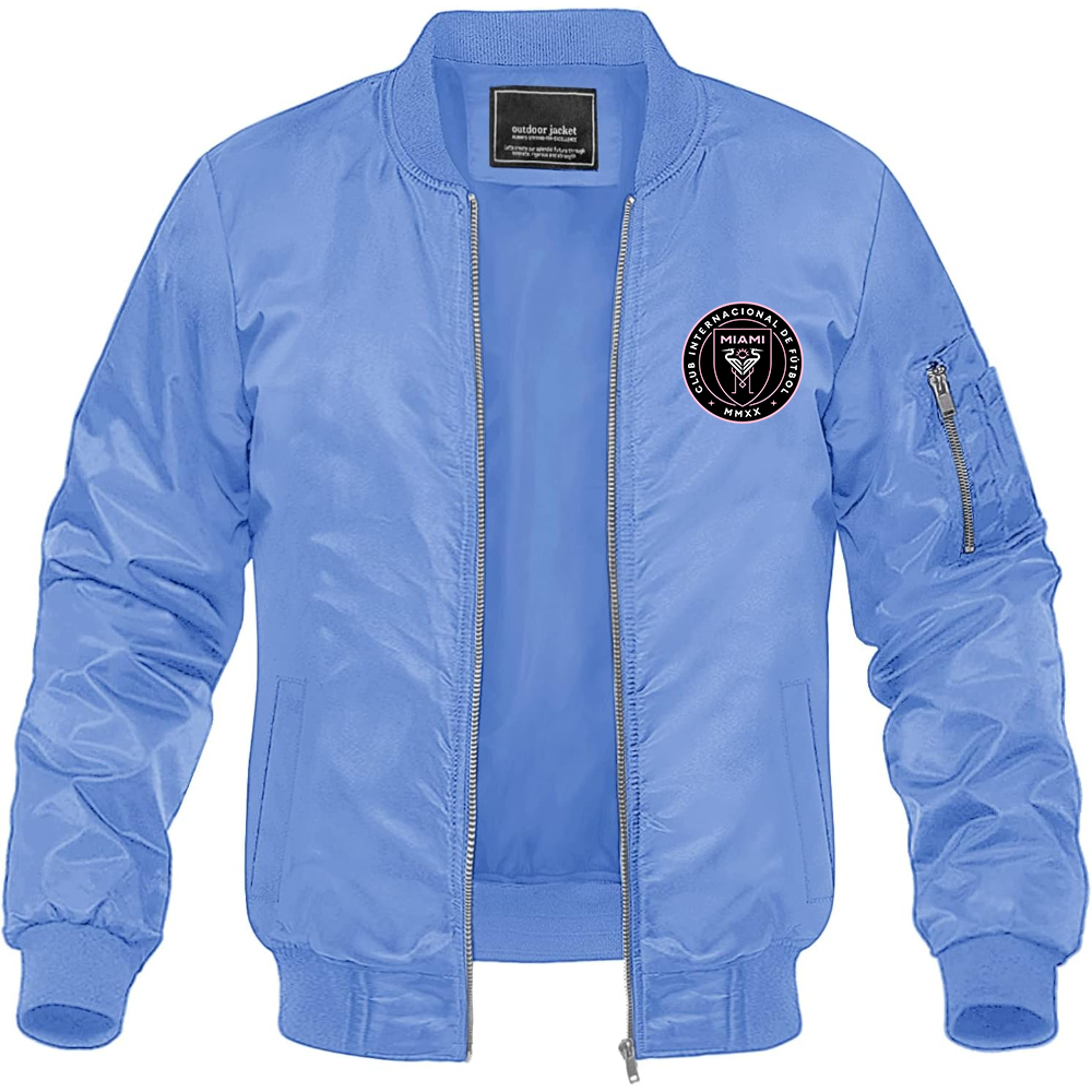 Men's Inter Miami FC Lightweight Bomber Jacket Windbreaker Softshell Varsity Jacket Coat