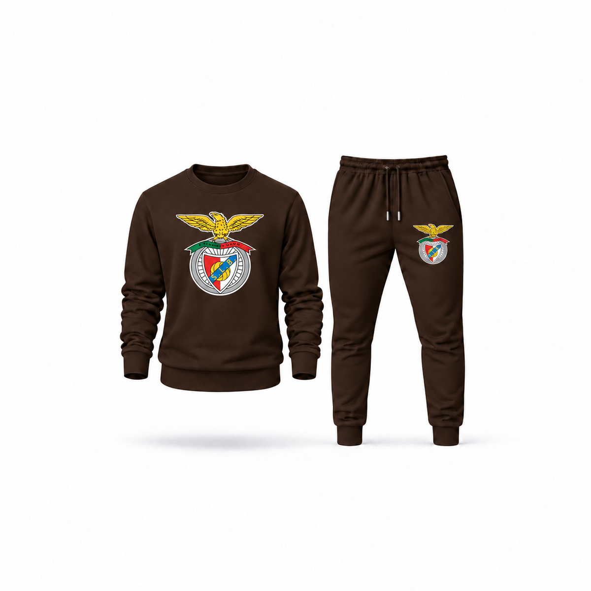 Men's SL Benfica FC Sweatshirt Joggers Set | Color: Brown | Main