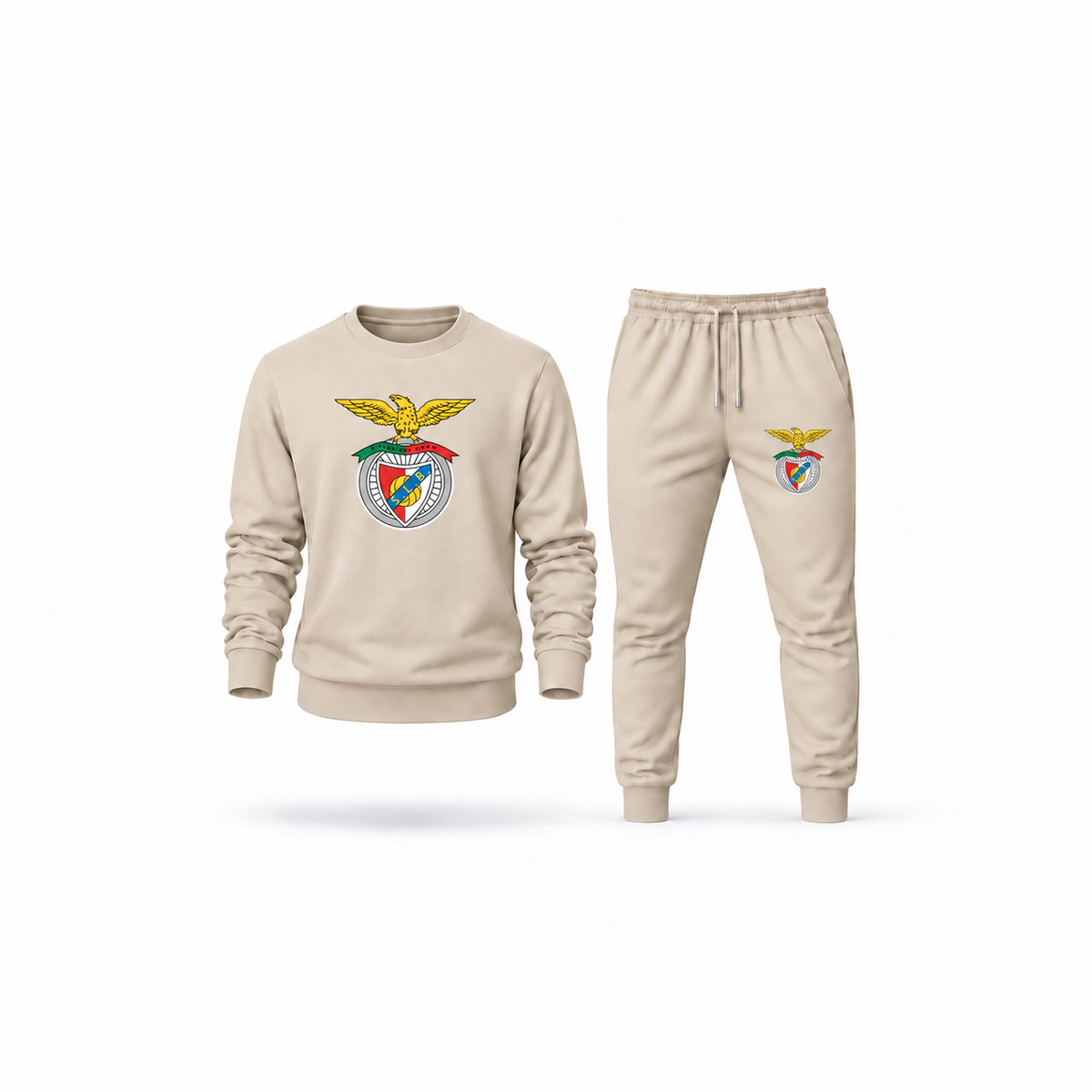 Men's SL Benfica FC Sweatshirt Joggers Set | Color: Tan | Main