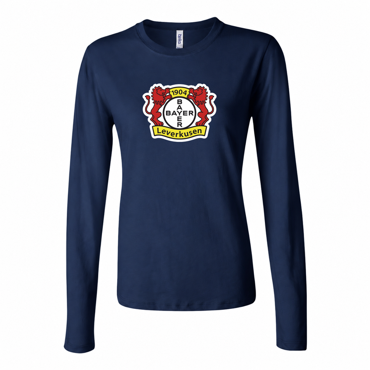 Women's Bayer Leverkusen FC Long Sleeve T-Shirt | Color: Navy | Original artwork on Drive garment