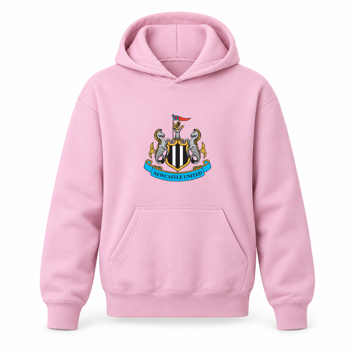 Youth Kids Newcastle United FC Pullover Hoodie | Color: Light Pink | Original artwork on Drive garment