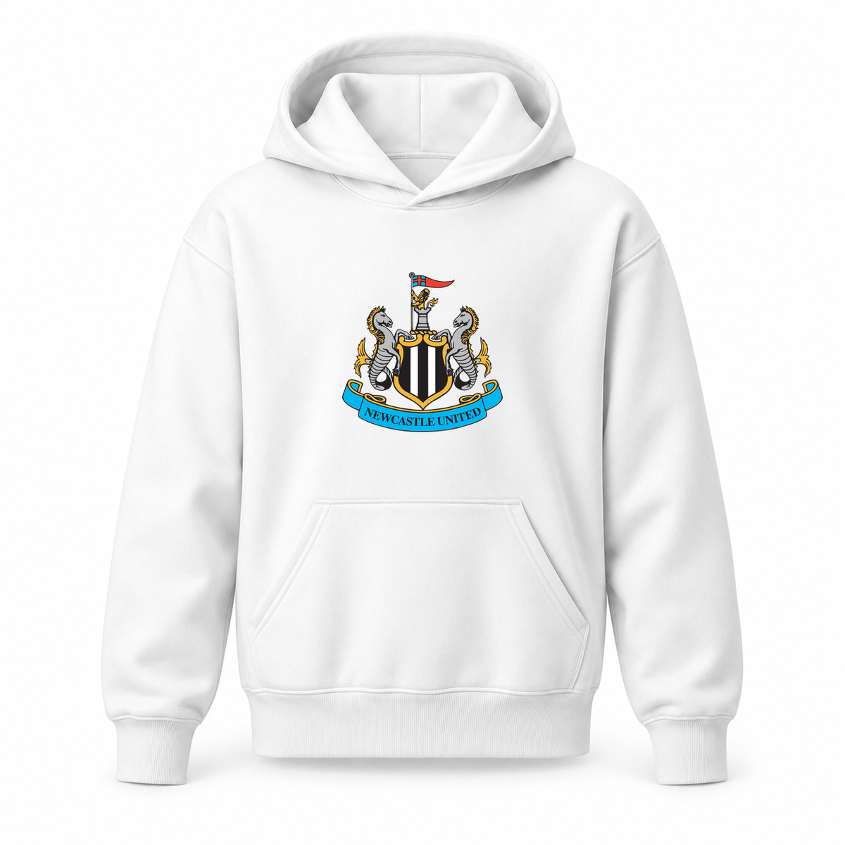 Youth Kids Newcastle United FC Pullover Hoodie | Color: White | Original artwork on Drive garment