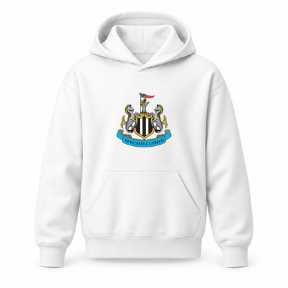 Youth Kids Newcastle United FC Pullover Hoodie | Color: White | Original artwork on Drive garment