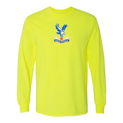 Men's Crystal Palace F.C Cotton Long Sleeve T-Shirt | Color: Safety Green | Original artwork