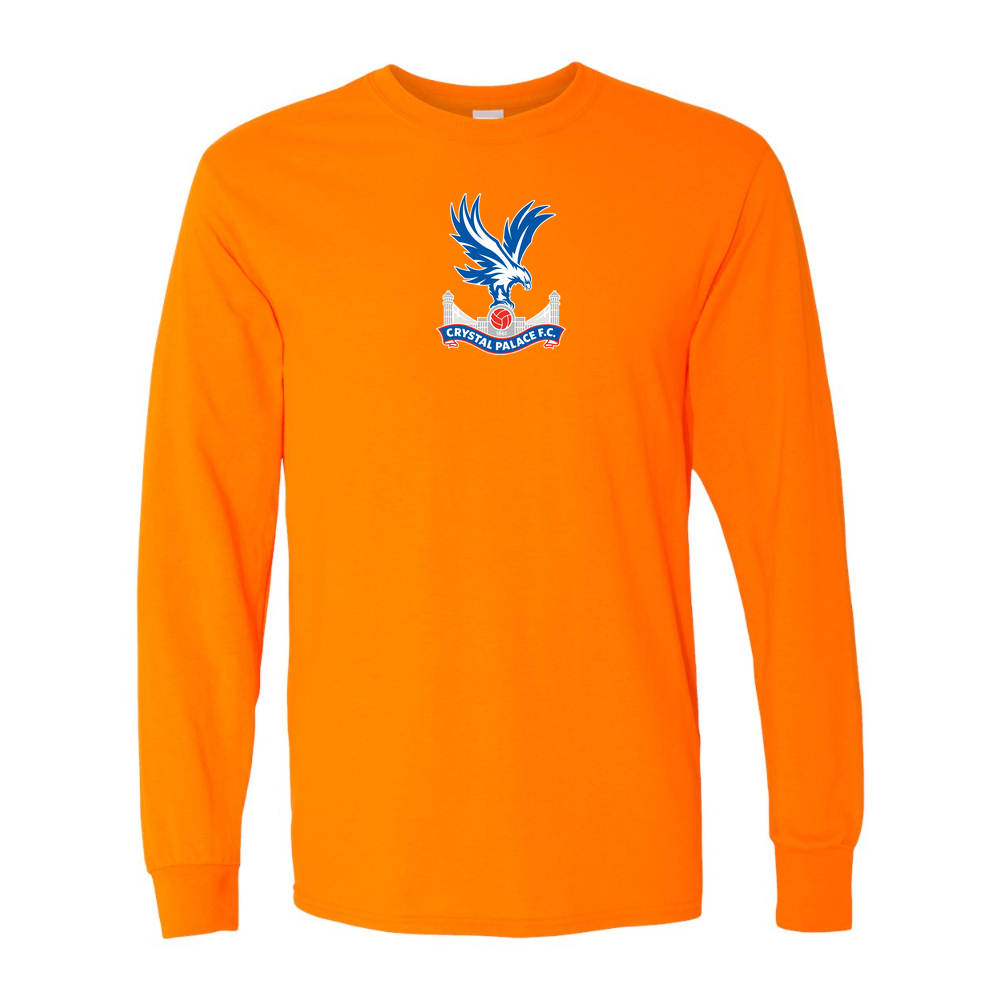Men's Crystal Palace F.C Cotton Long Sleeve T-Shirt | Color: Safety Orange | Original artwork