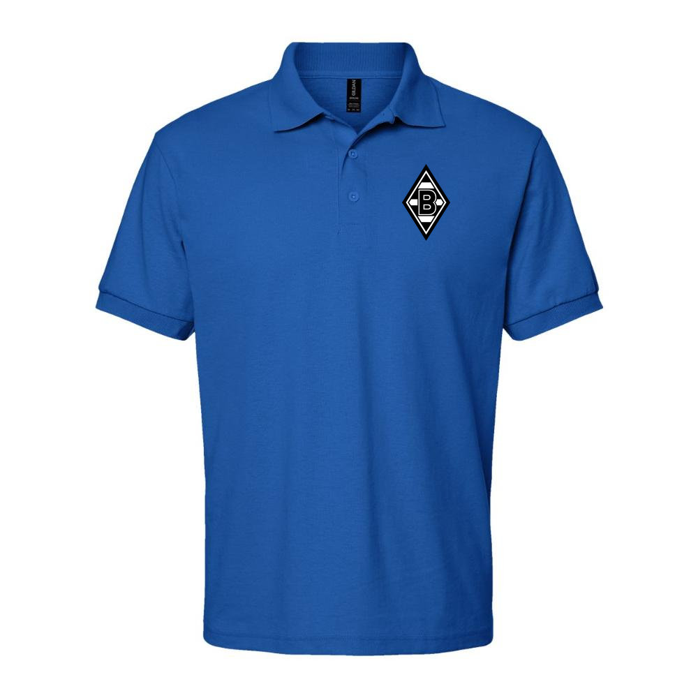 Men's Borussia Monchengladbach FC Dry Blend Polo | Color: Royal Blue | Original artwork on Drive garment