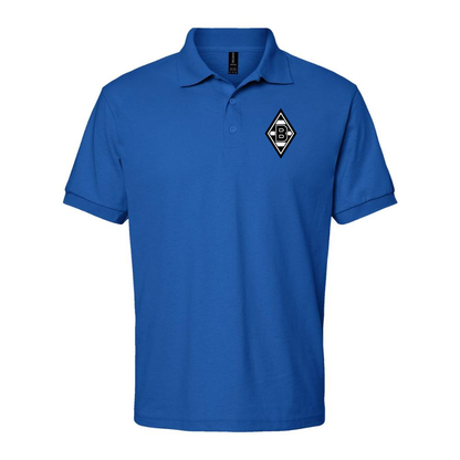 Men's Borussia Monchengladbach FC Dry Blend Polo | Color: Royal Blue | Original artwork on Drive garment