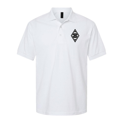 Men's Borussia Monchengladbach FC Dry Blend Polo | Color: White | Original artwork on Drive garment