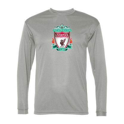 Men's Liverpool FC Est. 1892 Performance Long Sleeve T-Shirt | Color: Silver | Original artwork on Drive garment