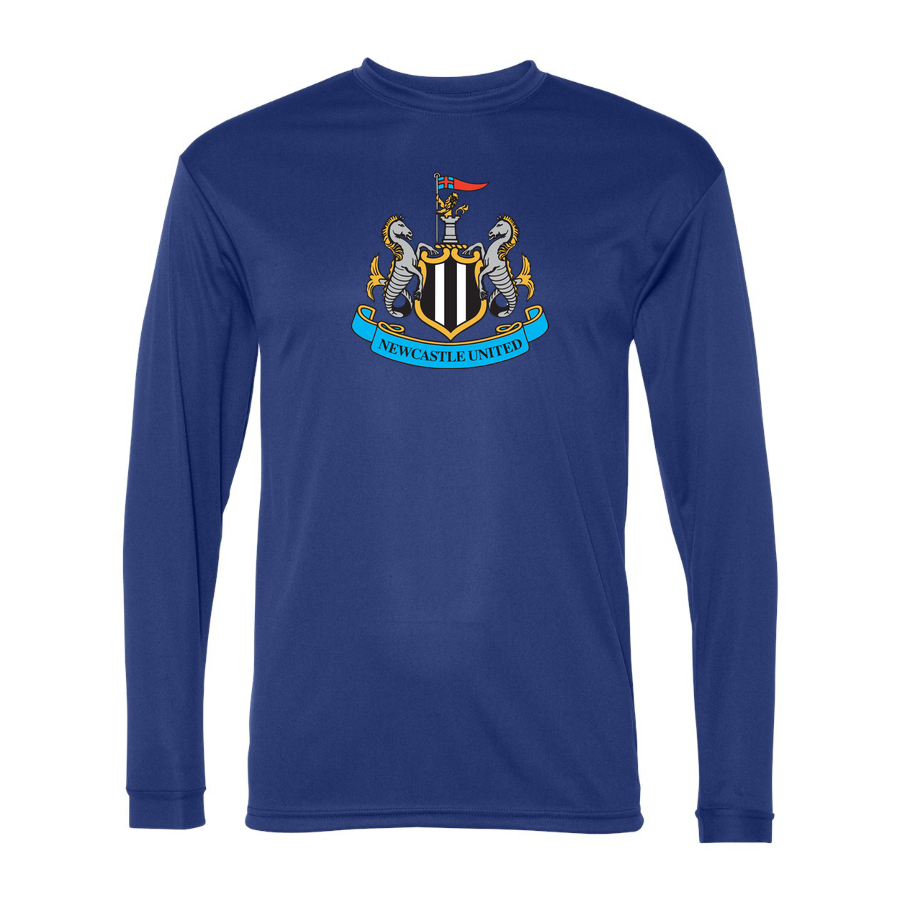 Men’s Newcastle United FC Performance Long Sleeve T-Shirt | Color: Royal | Original artwork on Drive garment