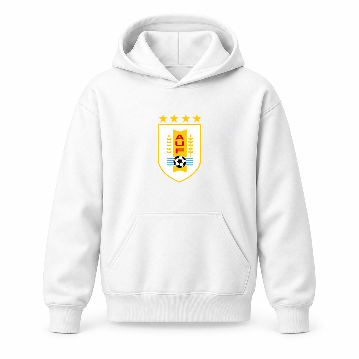 Youth Kids Uruguay National Soccer Team Pullover Hoodie | Color: White | Original artwork on Drive garment