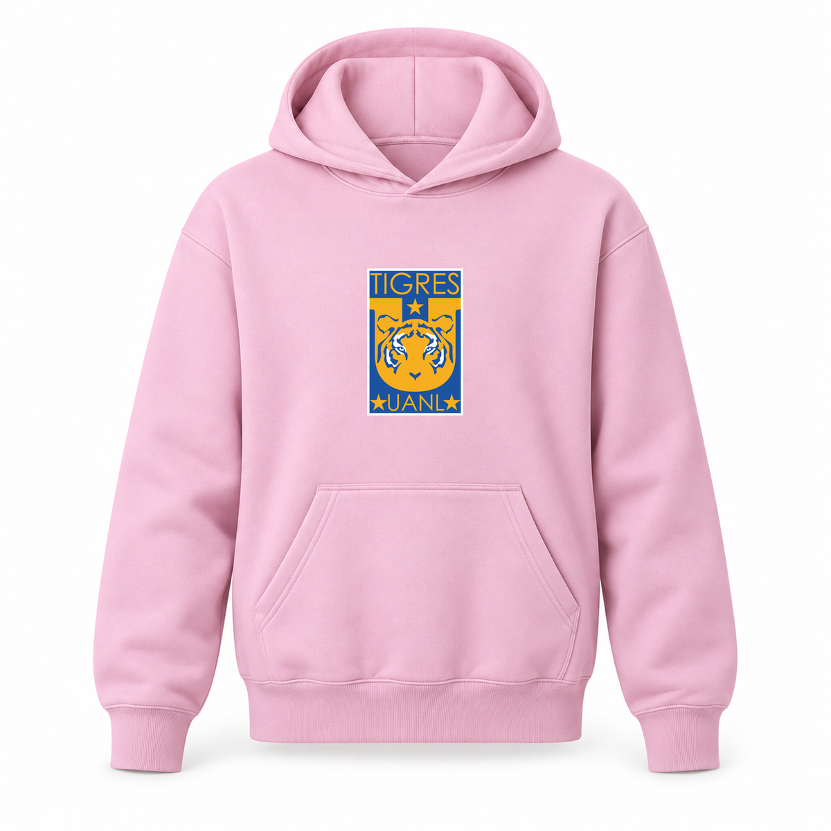 Youth Kids Tigres UANL FC Pullover Hoodie | Color: Light Pink | Original artwork on Drive garment