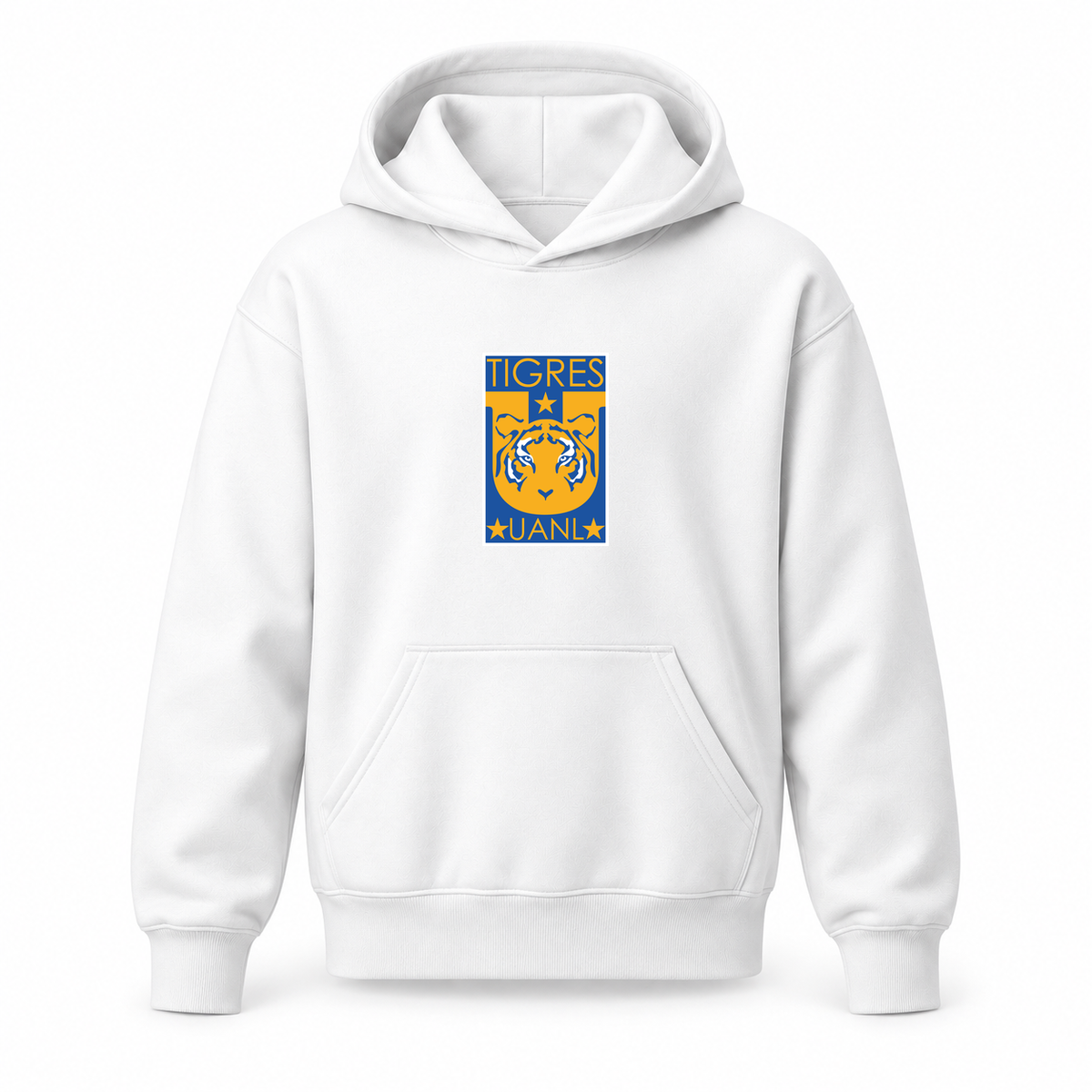 Youth Kids Tigres UANL FC Pullover Hoodie | Color: White | Original artwork on Drive garment