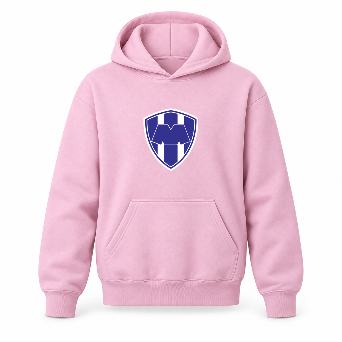 Youth Kids Monterrey FC Pullover Hoodie | Color: Light Pink | Original artwork on Drive garment