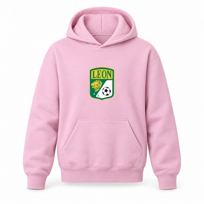 Youth Kids Leon FC Pullover Hoodie | Color: Light Pink | Original artwork on Drive garment