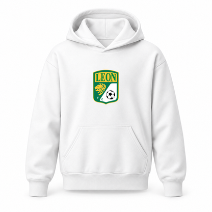 Youth Kids Leon FC Pullover Hoodie | Color: White | Original artwork on Drive garment