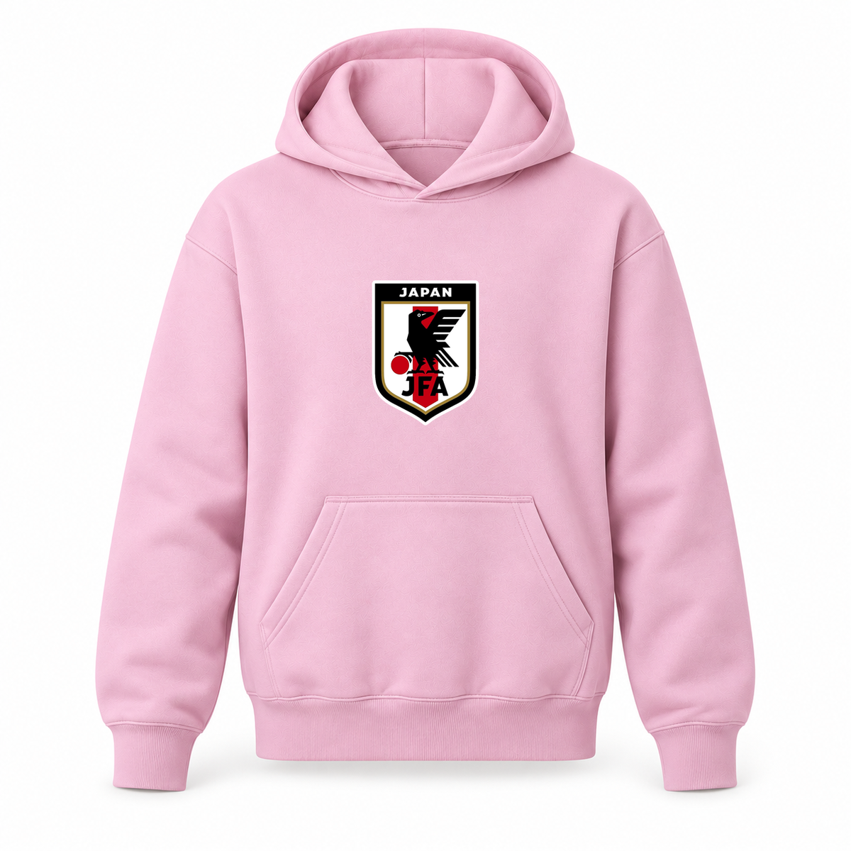 Youth Kids Japan National Soccer Team Pullover Hoodie | Color: Light Pink | Original artwork on Drive garment