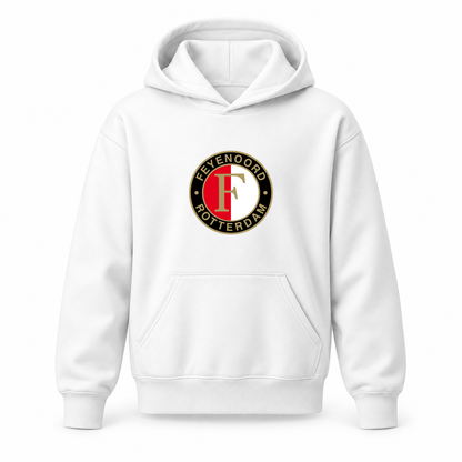 Youth Kids Feyenoord FC Pullover Hoodie | Color: White | Original artwork on Drive garment