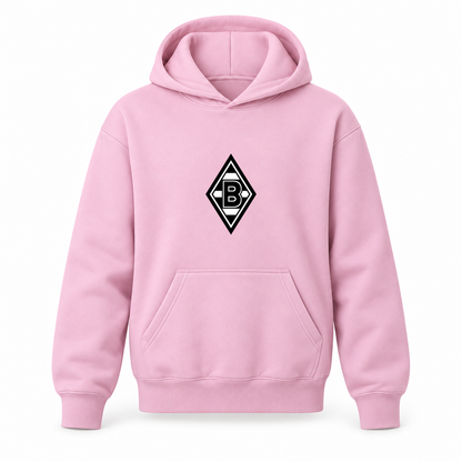 Youth Kids Borussia Monchengladbach FC Pullover Hoodie | Color: Light Pink | Original artwork on Drive garment