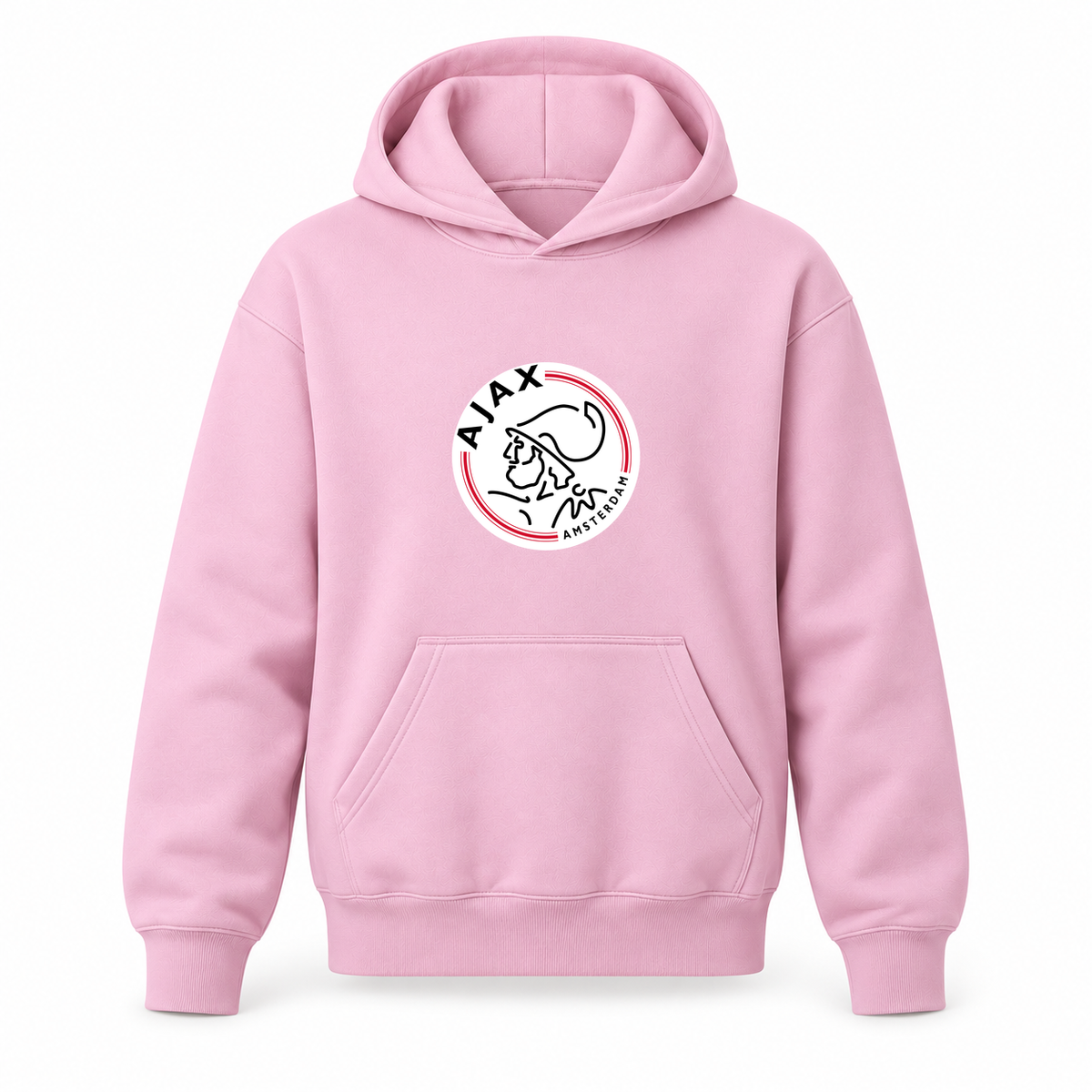 Youth Kids Amsterdamsche FC Ajax Pullover Hoodie | Color: Light Pink | Original artwork on Drive garment