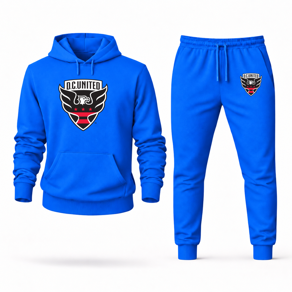 Men's D.C. United FC Hoodie Joggers Set | Color: Azure | Original artwork on Drive garment