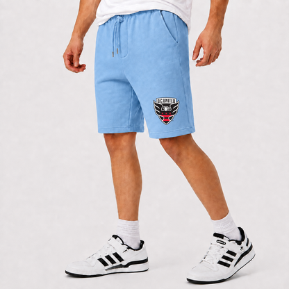 Men's D.C. United FC Athletic Fleece Shorts | Color: Sky Blue | Original artwork on Drive garment