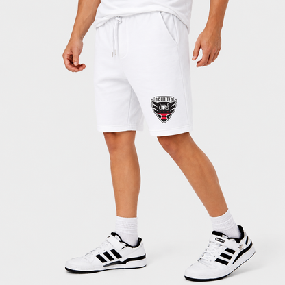 Men's D.C. United FC Athletic Fleece Shorts | Color: White | Original artwork on Drive garment