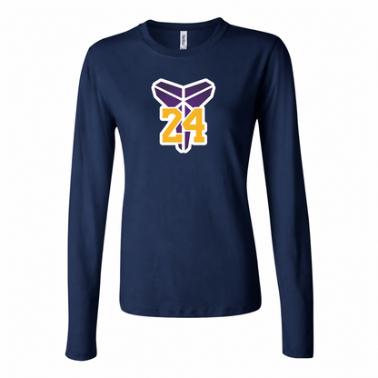 Women's Kobe Bryant Mamba 24 Long Sleeve T-Shirt | Color: Navy | Original artwork on Drive garment