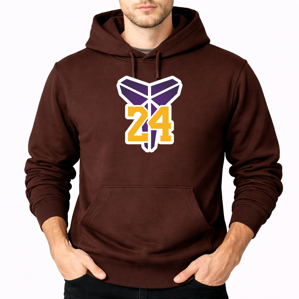 Men's Kobe Bryant Mamba 24 Pullover Hoodie | Color: Brown | Original artwork on Drive garment