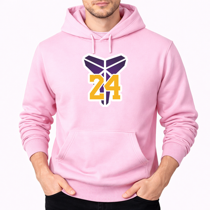 Men's Kobe Bryant Mamba 24 Pullover Hoodie | Color: Light Pink | Original artwork on Drive garment