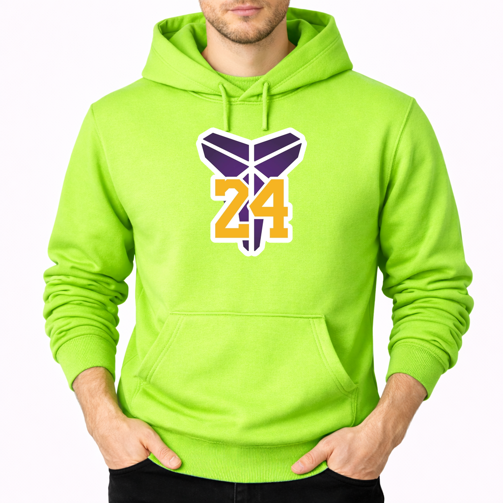 Men's Kobe Bryant Mamba 24 Pullover Hoodie | Color: Lime Green | Original artwork on Drive garment