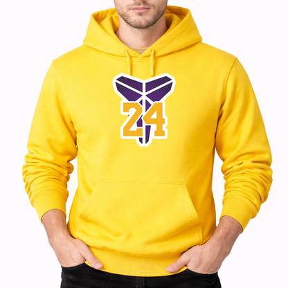 Men's Kobe Bryant Mamba 24 Pullover Hoodie | Color: Yellow | Original artwork on Drive garment