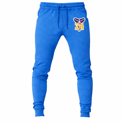 Men's Kobe Bryant Mamba 24 Joggers Sweatpants | Color: Azure | Original artwork on Drive garment