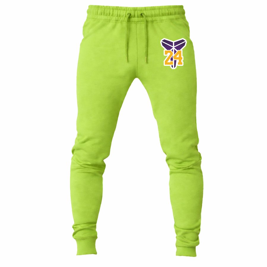 Men's Kobe Bryant Mamba 24 Joggers Sweatpants | Color: Lime Green | Original artwork on Drive garment