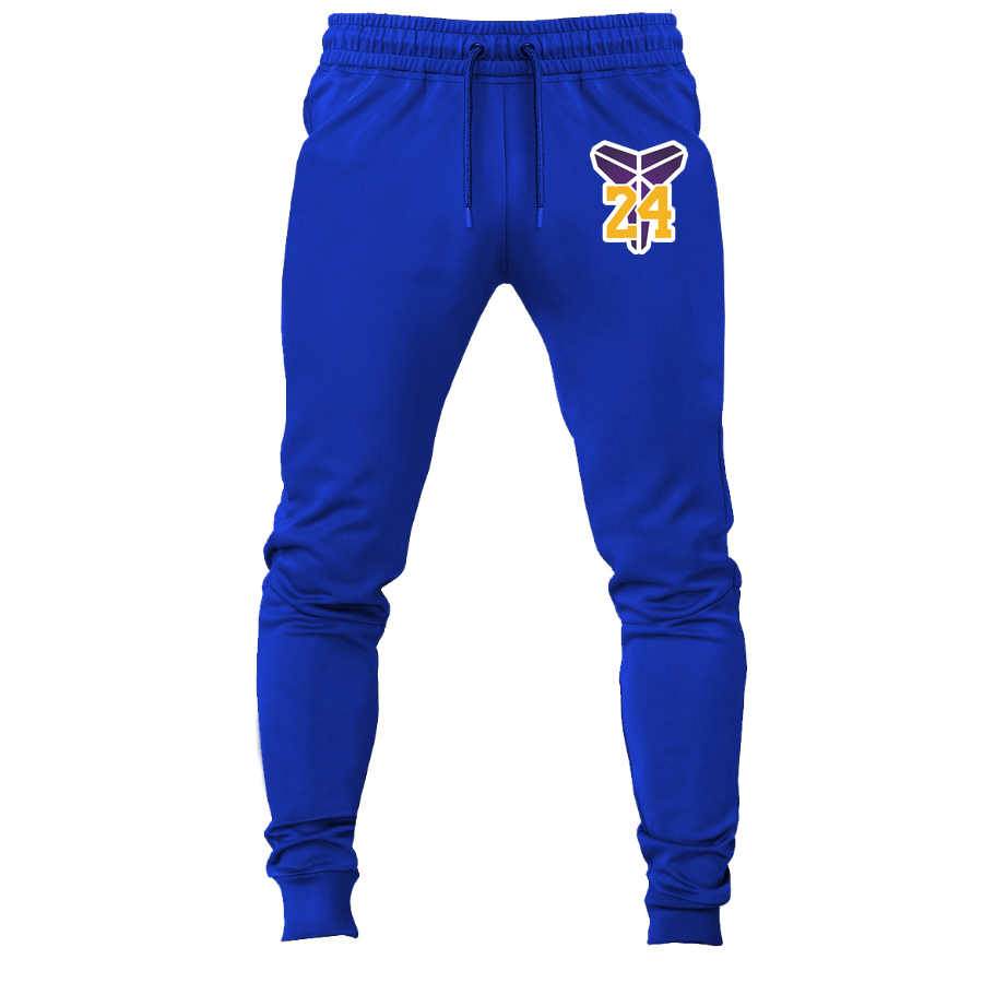 Men's Kobe Bryant Mamba 24 Joggers Sweatpants | Color: Royal Blue | Original artwork on Drive garment
