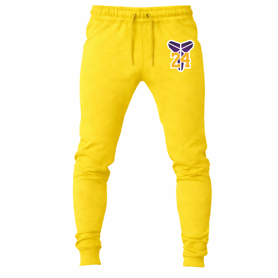 Men's Kobe Bryant Mamba 24 Joggers Sweatpants | Color: Yellow | Original artwork on Drive garment