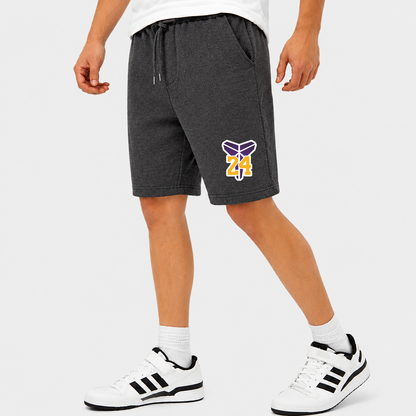 Men's Kobe Bryant Mamba 24 Athletic Fleece Shorts | Color: Charcoal | Original artwork on Drive garment