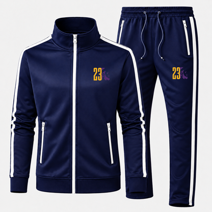 Men's Lebron James 23 Dri-Fit TrackSuit | Color: Navy | Original artwork on Drive garment