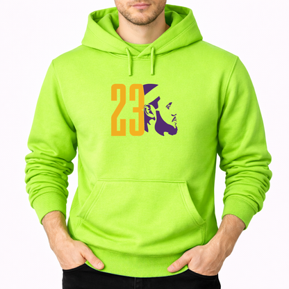 Men's Lebron James 23 Pullover Hoodie | Color: Lime Green | Original artwork on Drive garment